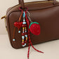 Keypus - Beaded Strawberry Heart Bag Charm Keychain