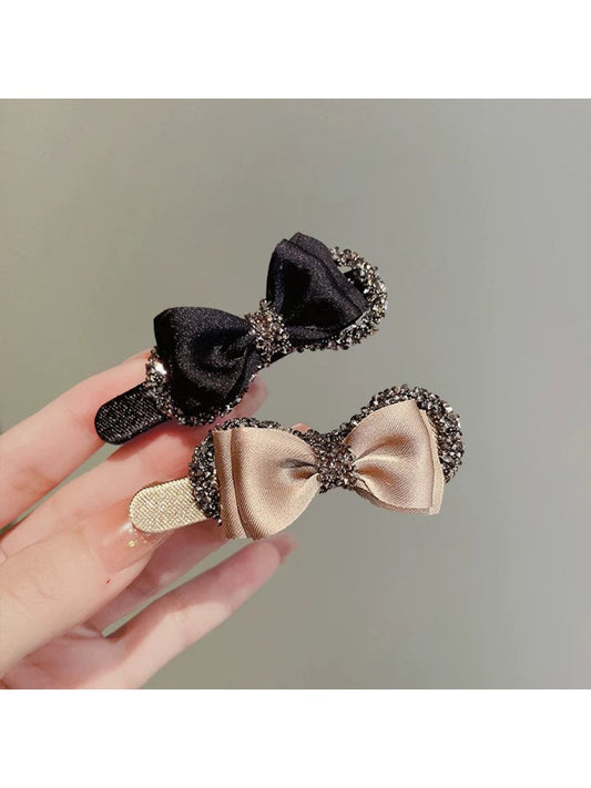 Beau - Rhinestone-Embellished Bow Hair Clip
