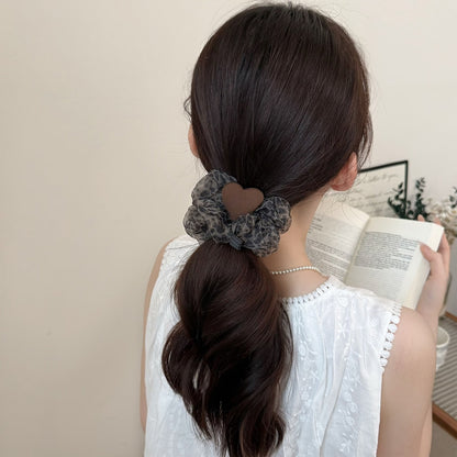 Gifty - Sheer Leopard Pattern Mesh Ruffle Scrunchie