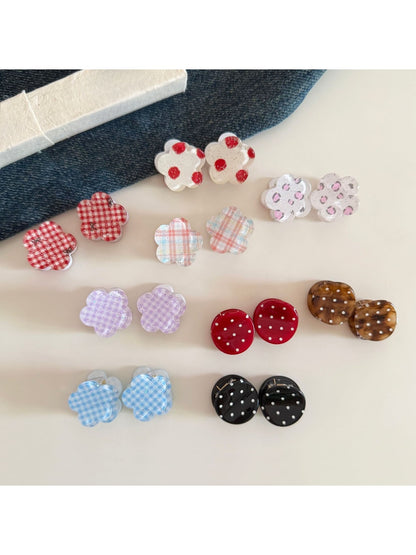 Beau - Floral Plaid and Polka Dot Mini Claw Clip