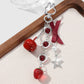 Keypus - Red Bow and Strawberry Pendant Keychain