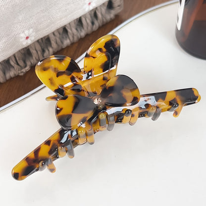Beau - Acetate Board Bow Detail Decorative Claw Clip