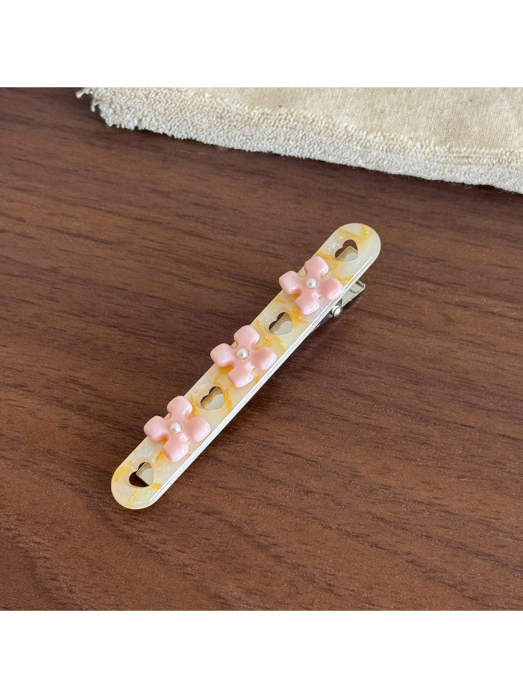 Beau - Sweet Floral Acetate Side Bangs Hair Clip