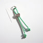 Colorful rope heart keychain attached to a silver keyring