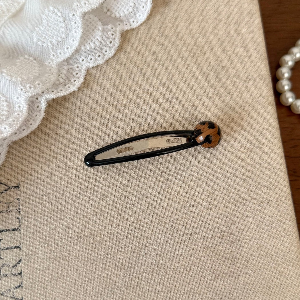 Beau - Leopard Print Heart and Flower Hair Clip
