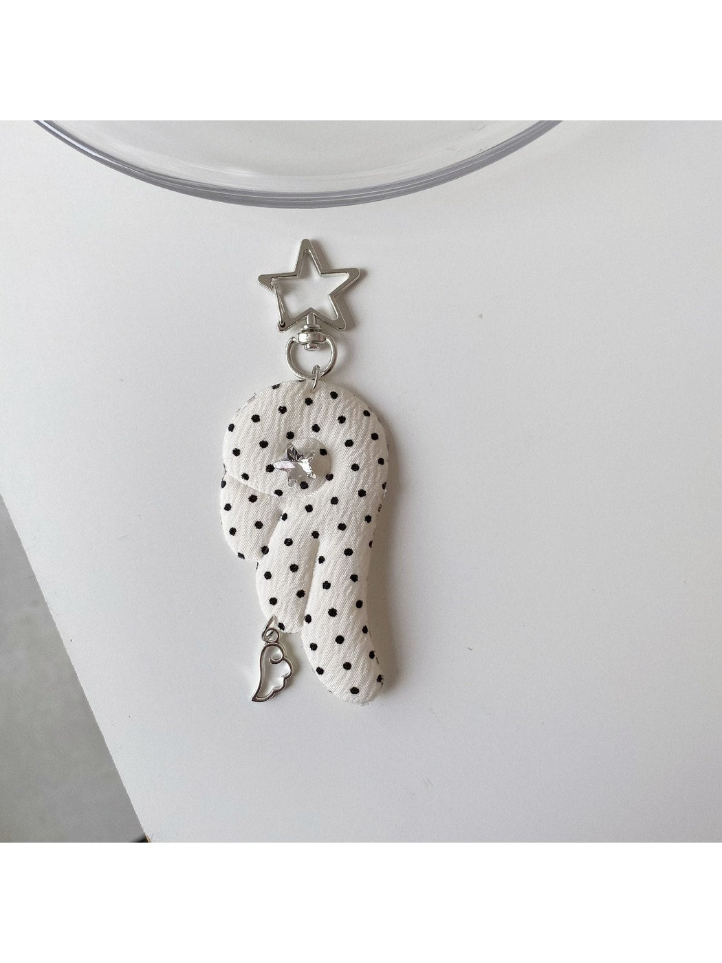 Keypus - Retro Angel Wing Fabric Charm Alloy Keychain