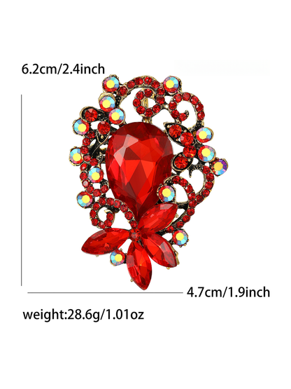 Brovia - Alloy Inlaid Openwork Brooch