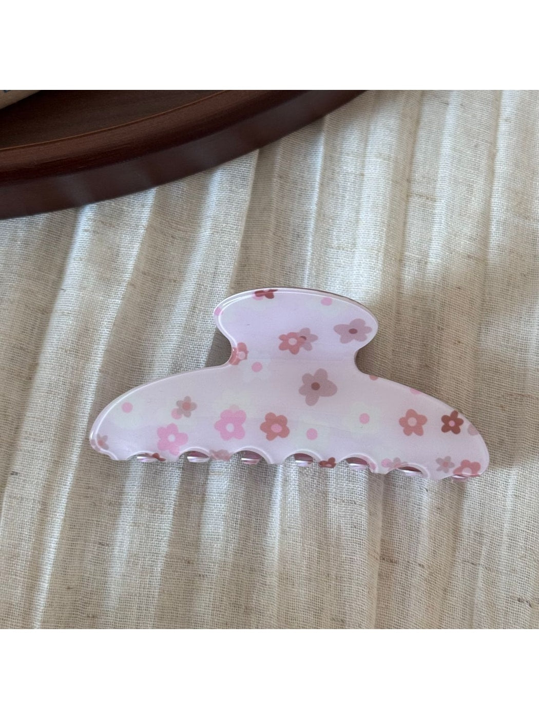 Beau - Flower Print Glossy Acrylic Hair Claw Clip