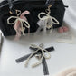 Keypus - Beaded Lace Bow Heart Pendant Keychain
