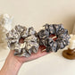 Gifty - Ruched Floral Print Polyester Fabric Scrunchie