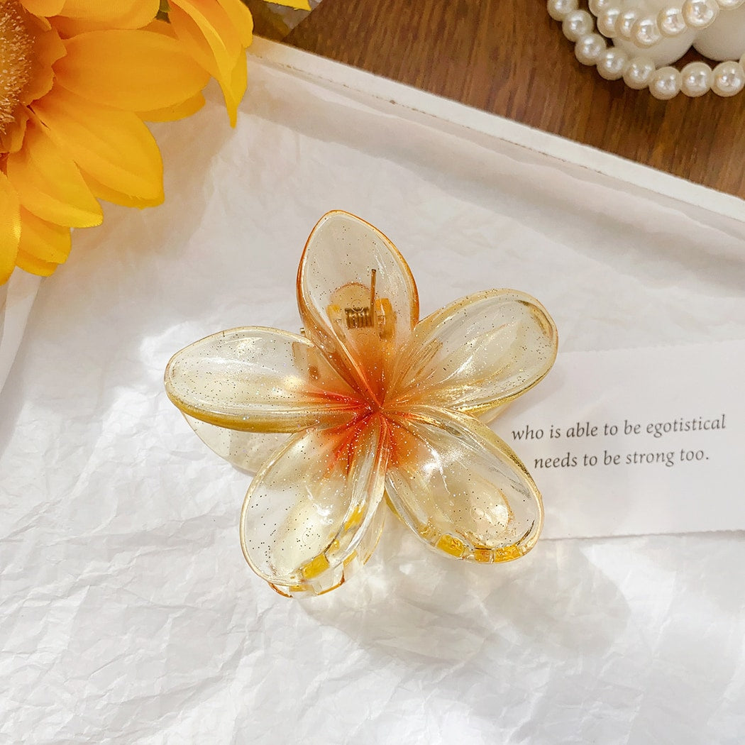 Beau - Glitter Flower Shaped Sweet Claw Clip