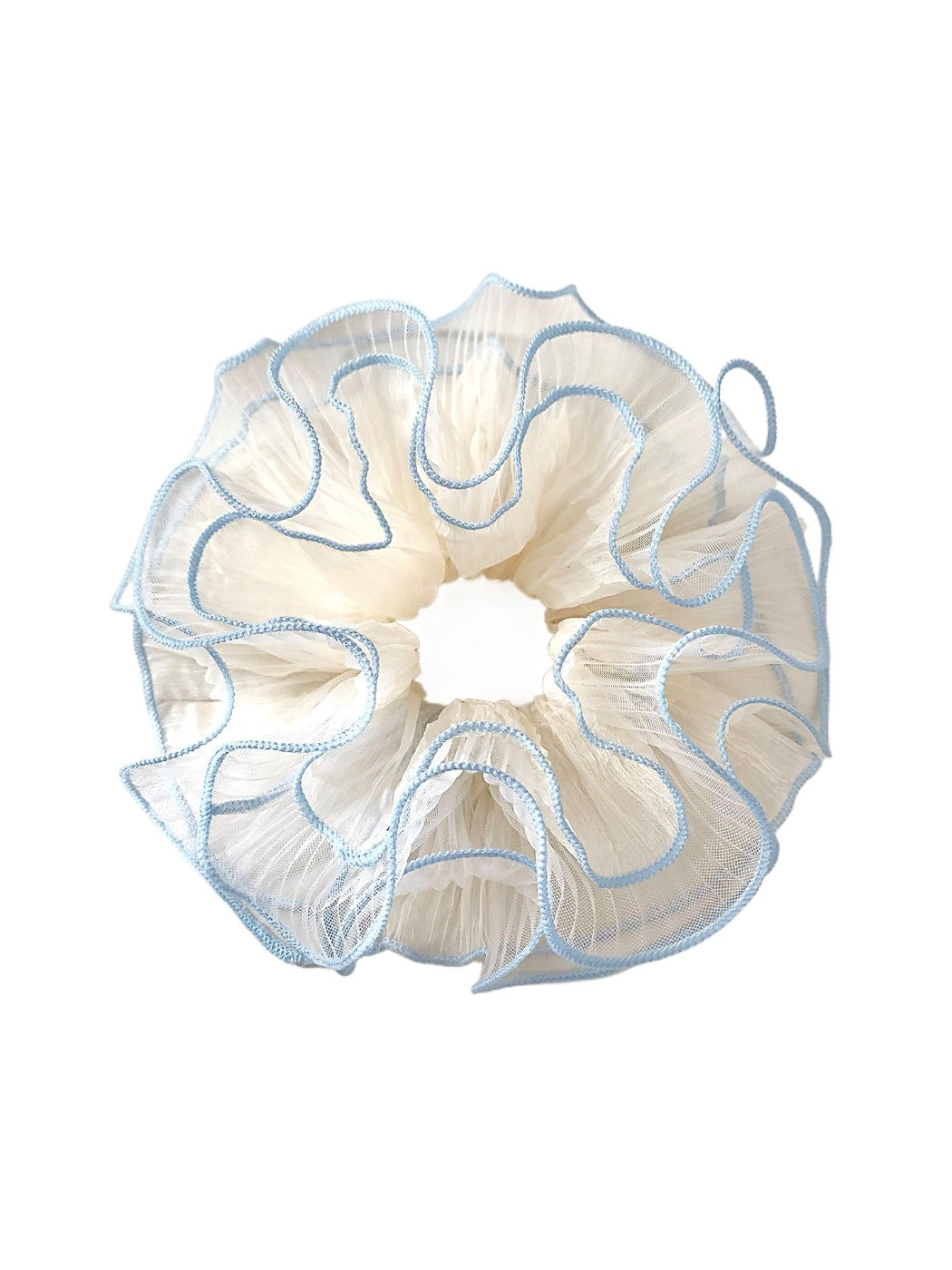 Gifty Natural Misty Mesh Scrunchie displayed on a white background