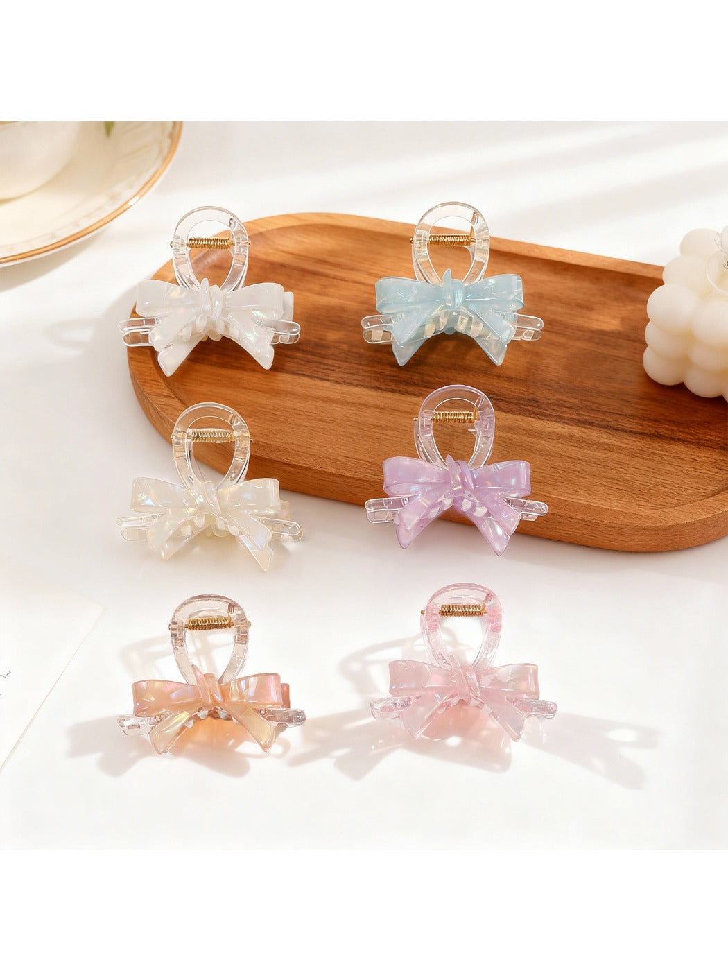 Beau - Macaron Colored Bow Shaped Claw Clip