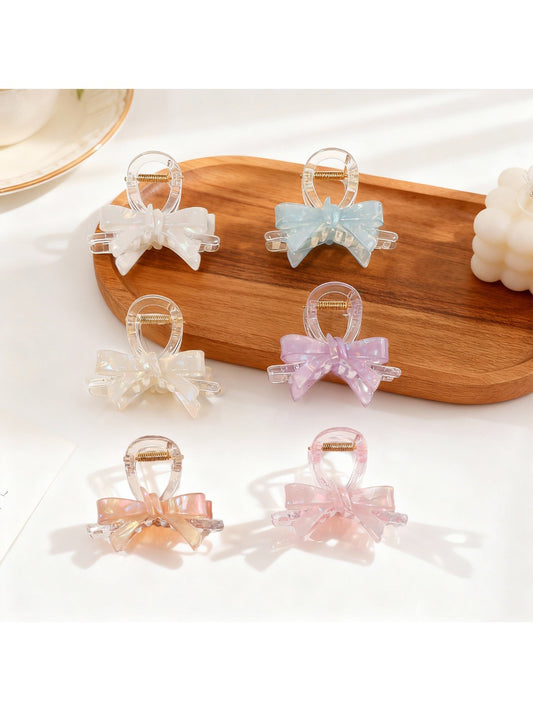 Beau - Macaron Colored Bow Shaped Claw Clip
