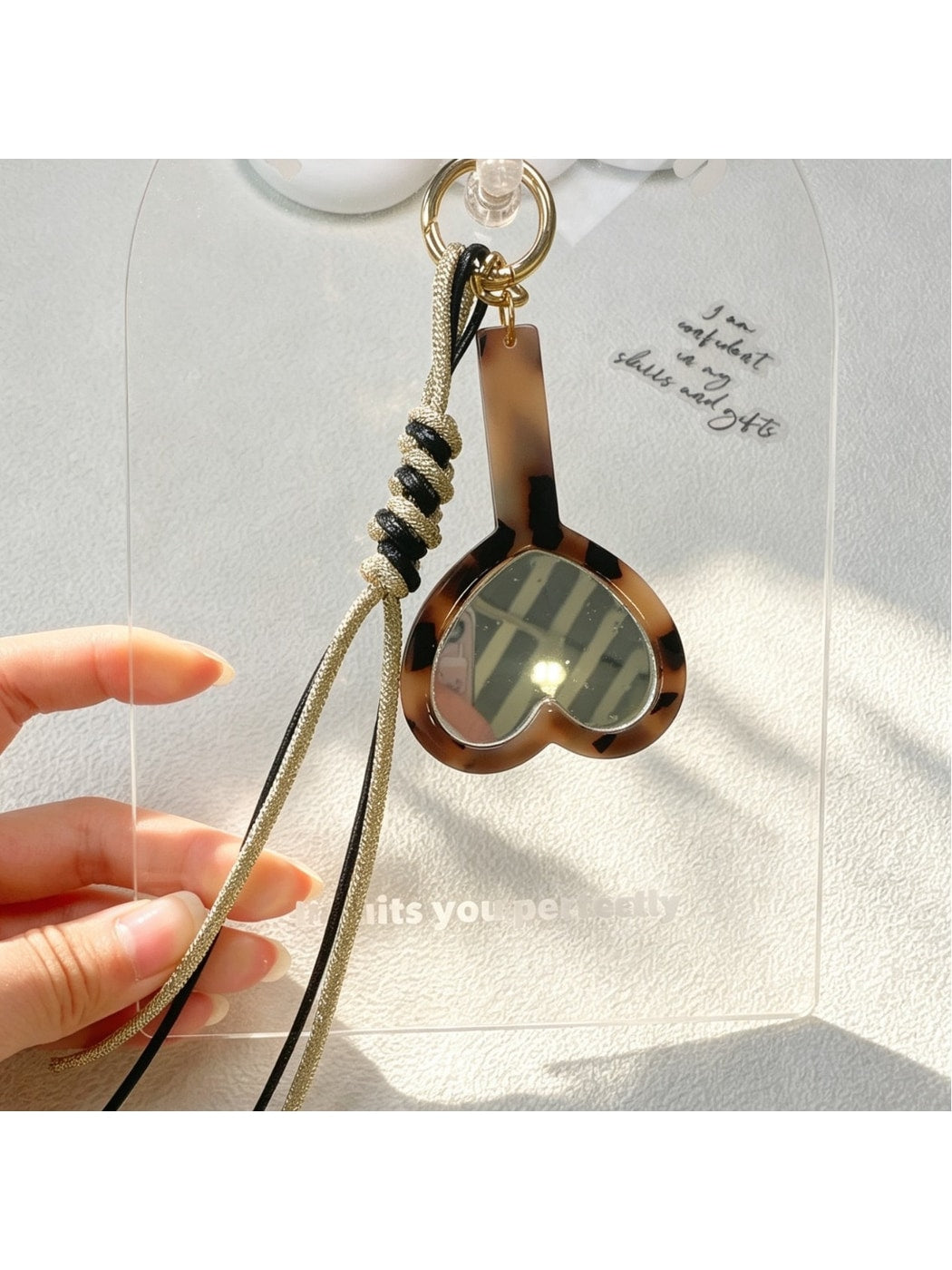 Keypus - Retro Heart Mirror Bag Charm Keychain