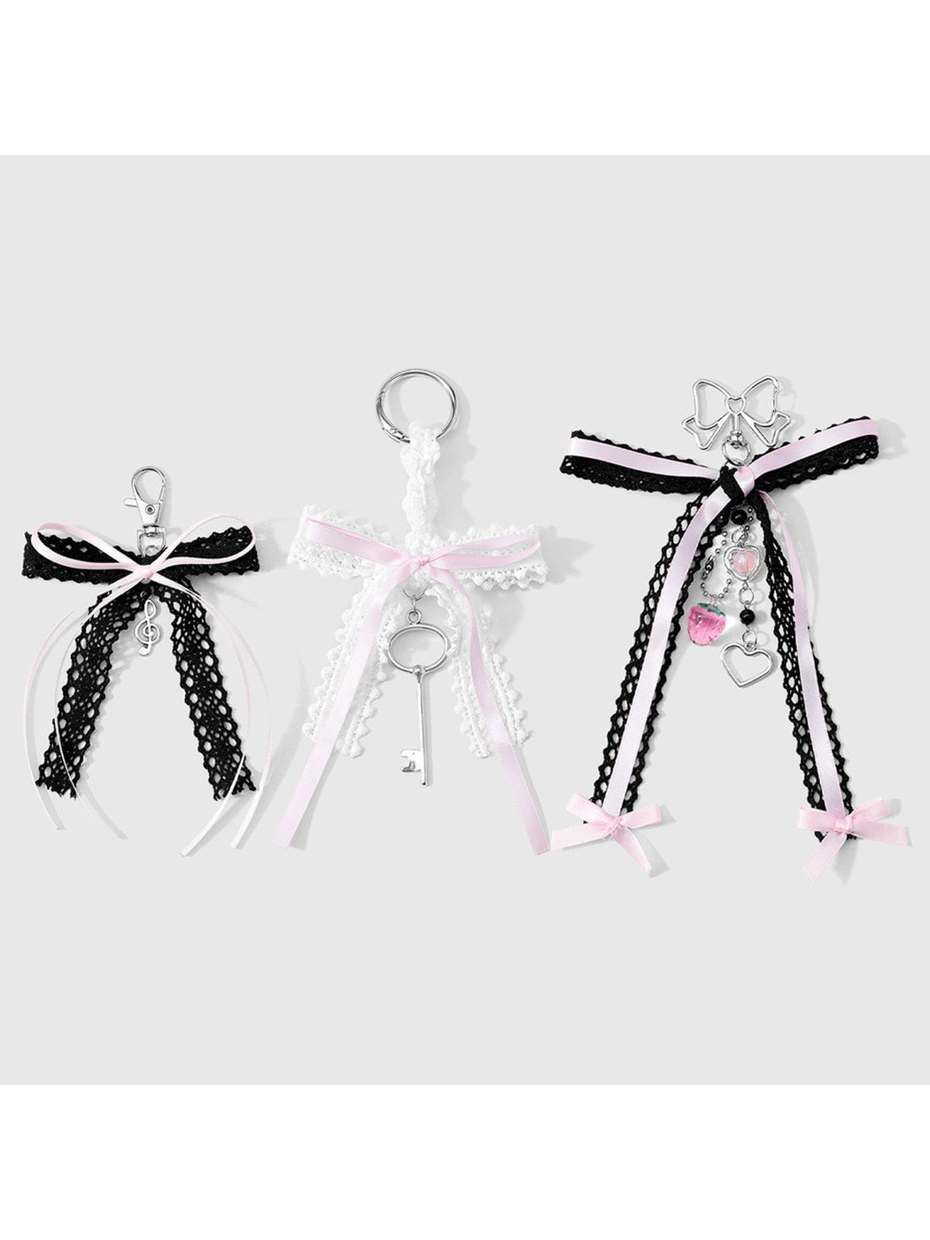 Keypus - Sweet Lace Ribbon Bow Key Ring Accessory Keychain