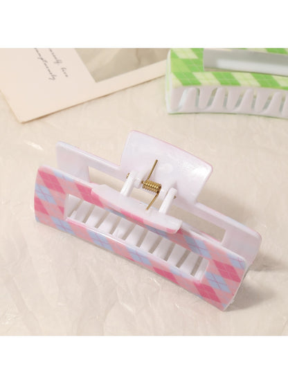 Beau - Openwork Grid Pattern Square Claw Clip