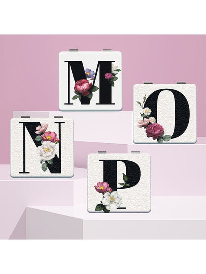 Mirroray - Floral Letter Print Compact Mirror