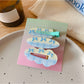 Beau - Bow and Polka Dot Duckbill Hair Clip Set