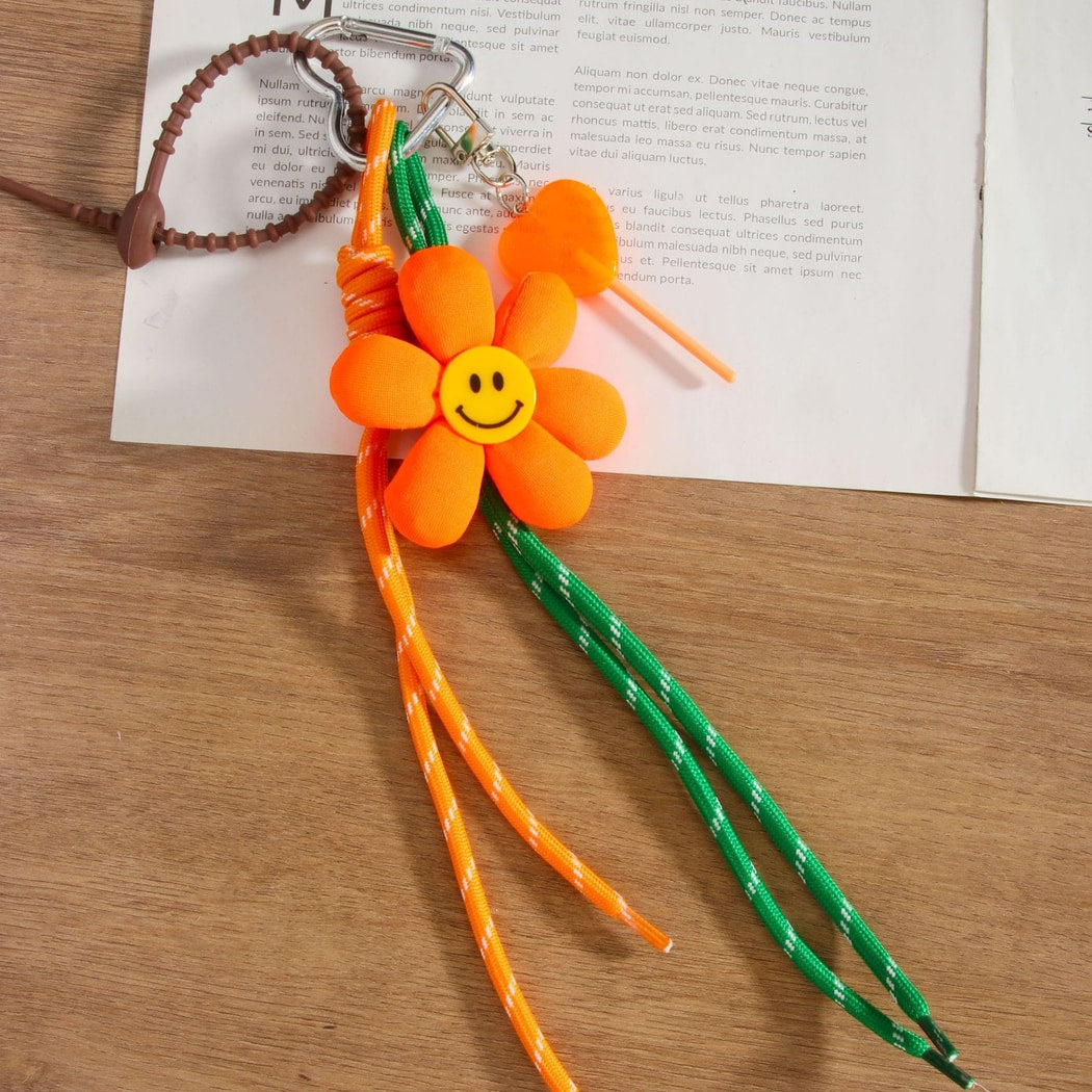 Keypus - Smiley Flower Fabric Keychain Bag Charm