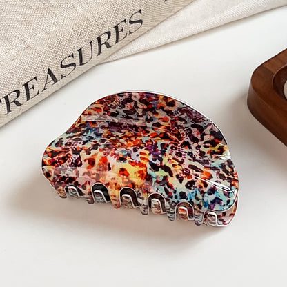 Beau - Geometric Pattern PVC Half Moon Claw Clip