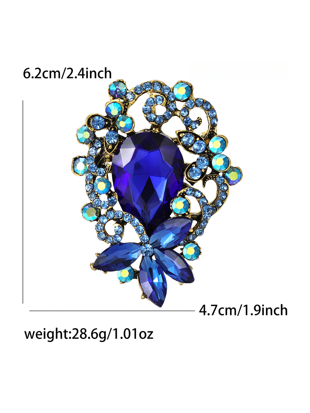Brovia - Alloy Inlaid Openwork Brooch