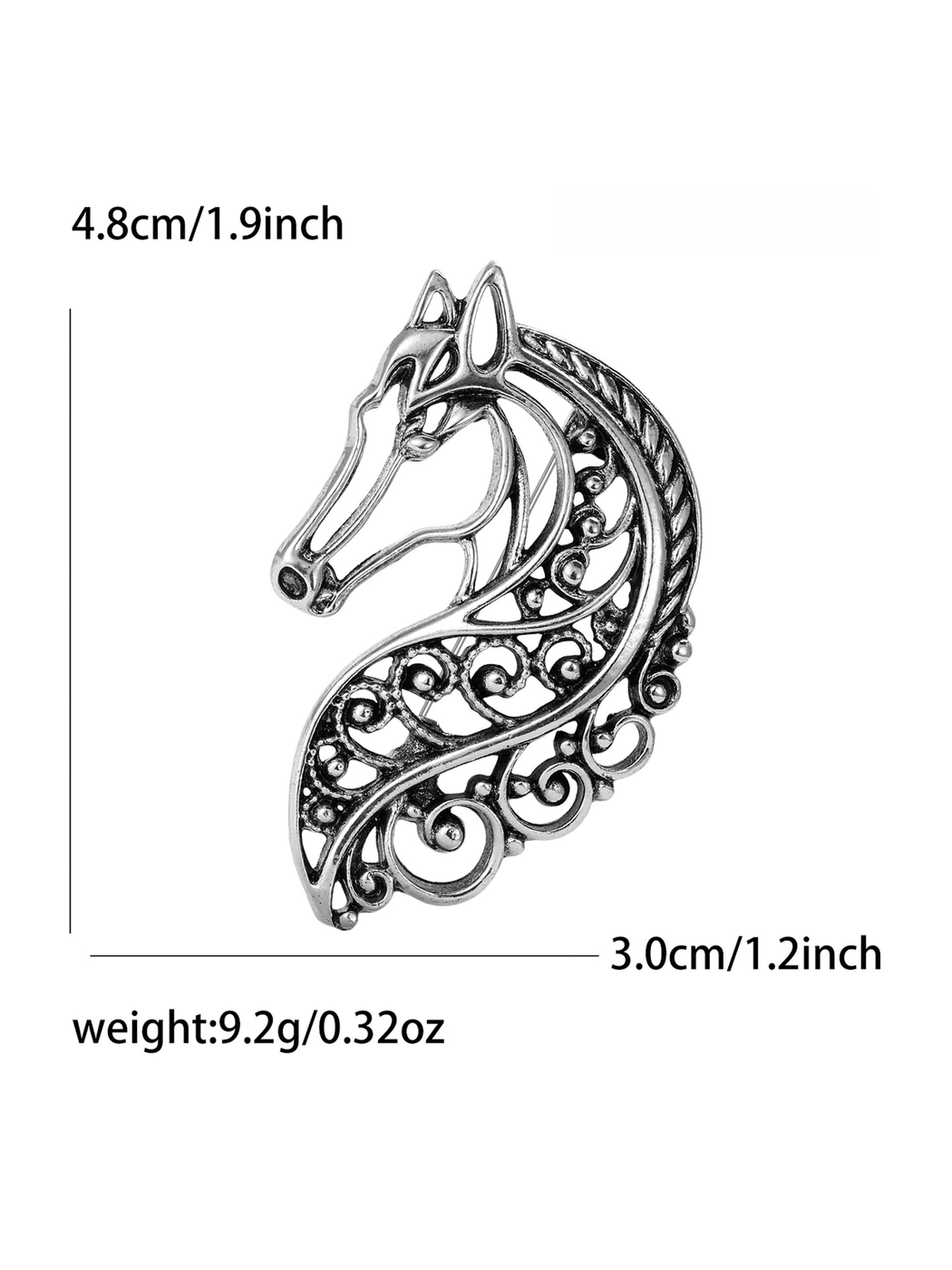 Brovia - Retro Hollow Horse Alloy Fashion Brooch Pin