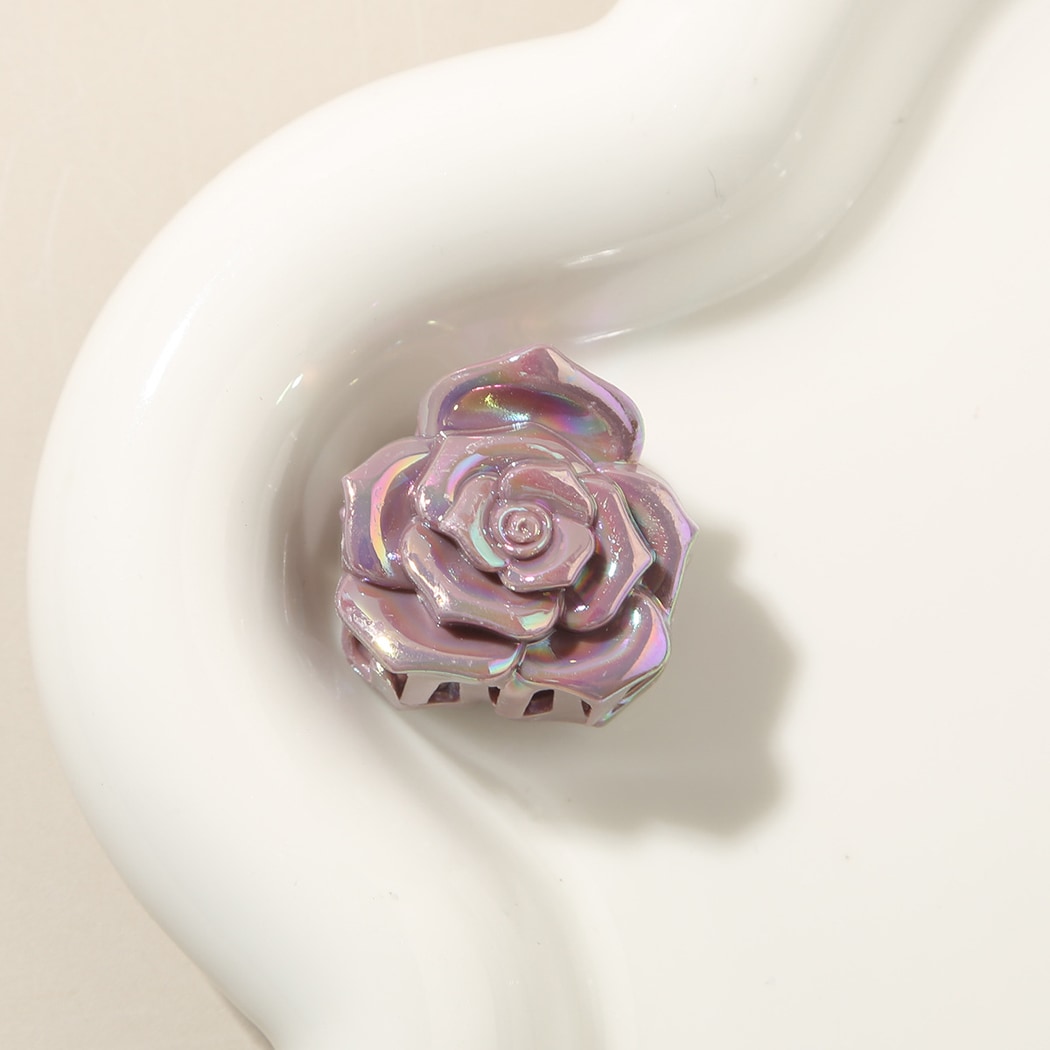 Beau - Glossy Rose Flower PS Hair Claw Clip