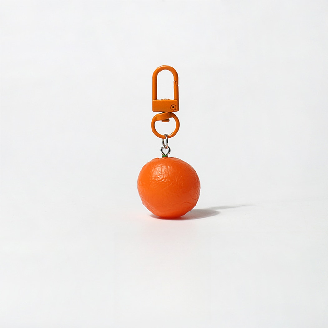 Keypus - Realistic Tangerine Fruit Bag Charm Keychain