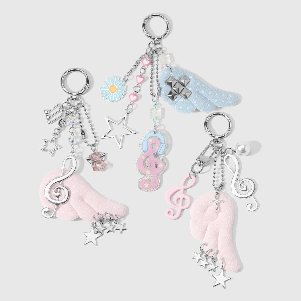 Keypus - Cartoon Wing and Star Pendant Keychain