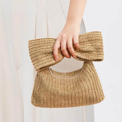 Bacio - Woven Wristlet Clutch with Bow Detail