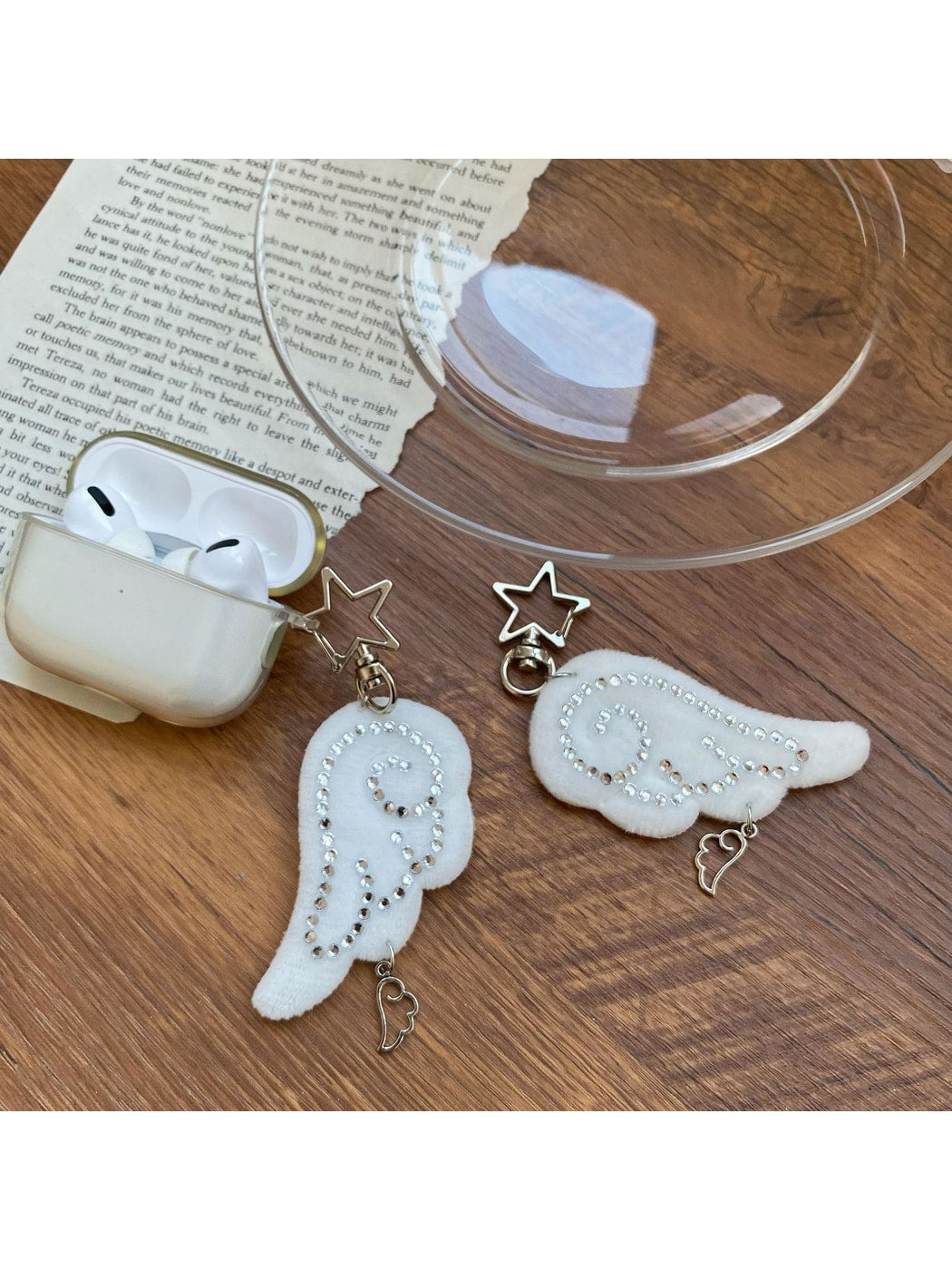 Keypus - Soft Fabric Angel Wing Purse Charm Keychain