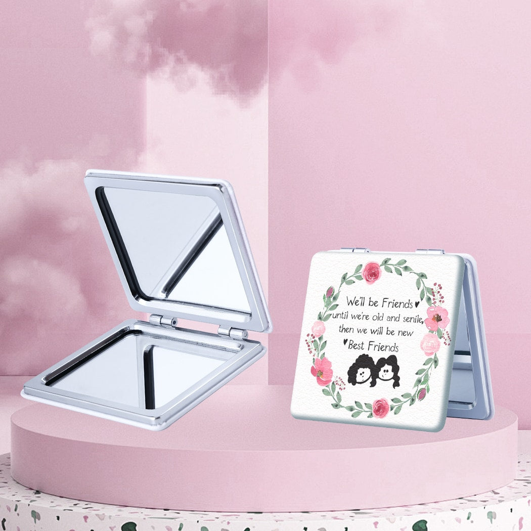Mirroray - Floral Wreath Foldable Compact Makeup Mirror