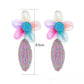 Side view of raffia lace earrings showing earring hooks and delicate flower design