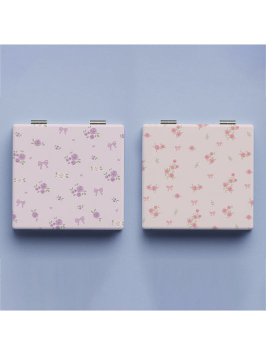 Mirroray - Folding Floral Print Makeup Mirror