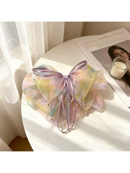 Beau - Mesh Bow Decorative Ponytail Hair Claw Clip