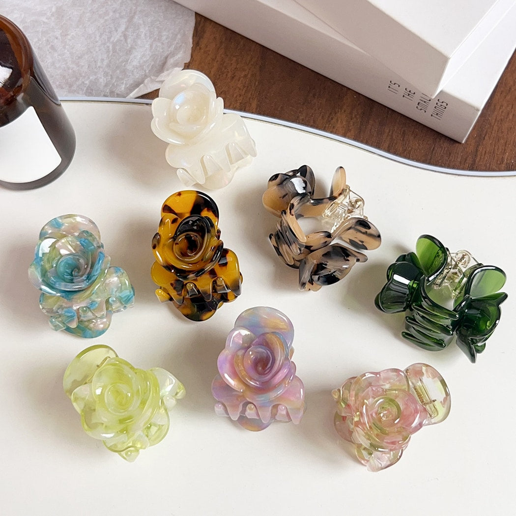 Beau - Acetate Rose Flower Claw Clip