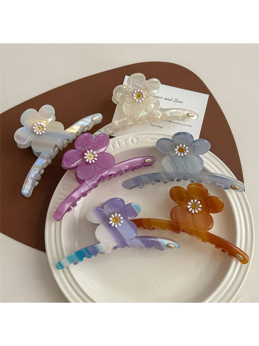 Beau - Flower Shaped Acetate Hair Claw Clip