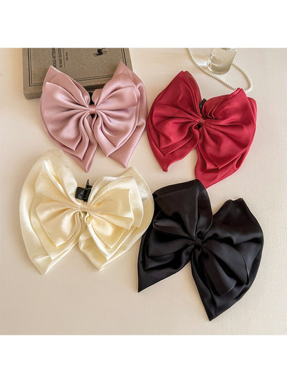 Beau - Layered Bow Polyester Claw Clip