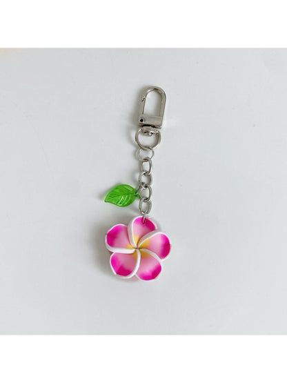 Keypus - Alloy Plastic Flower Pendant Bag Charm Keychain