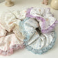 Gifty - Polyester Floral Ruffle Trim Scrunchie