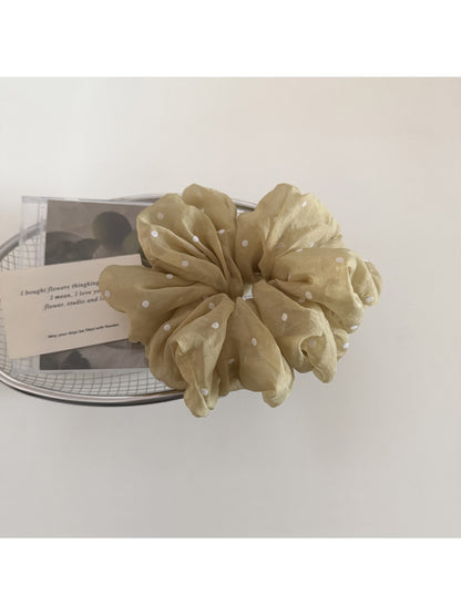 Gifty - Fluffy Polyester Mesh Polka Dot Scrunchie