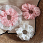Gifty - Daisy Embroidered Scalloped Edge Scrunchie