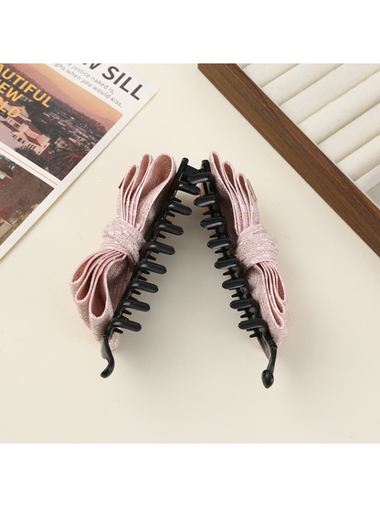 Beau - Delicate Bow Detail Curved banana Clip