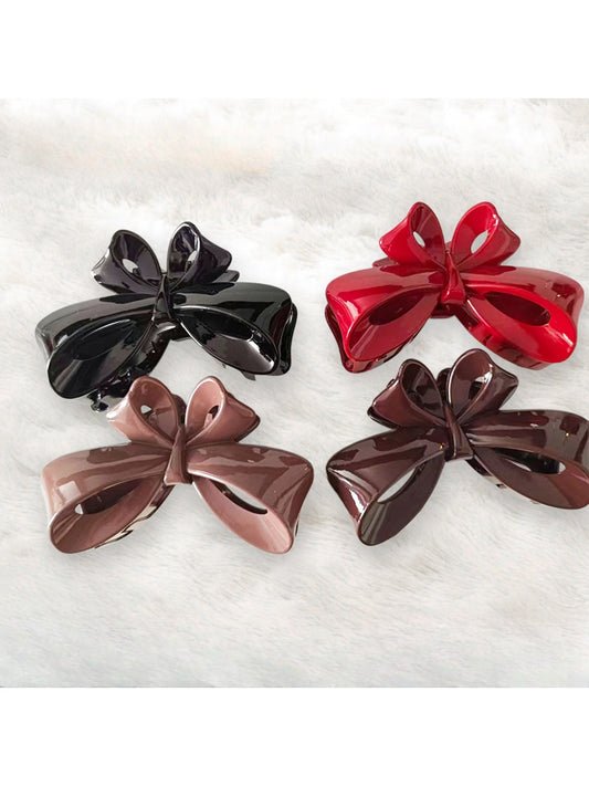Beau - Retro Bow Shape Plastic Claw Hair Clip