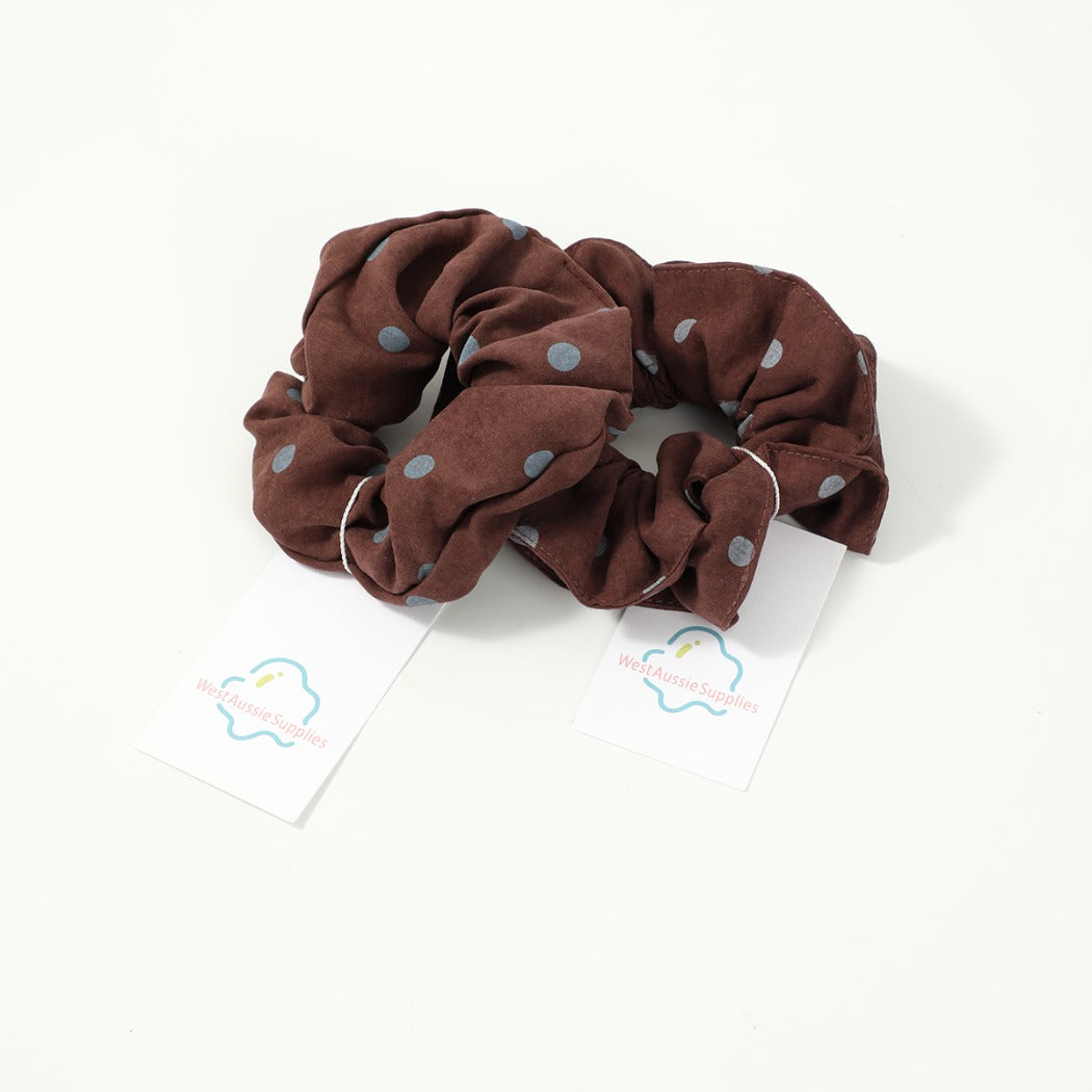 Gifty - Elegant Blue Polka Dot Hair Scrunchie