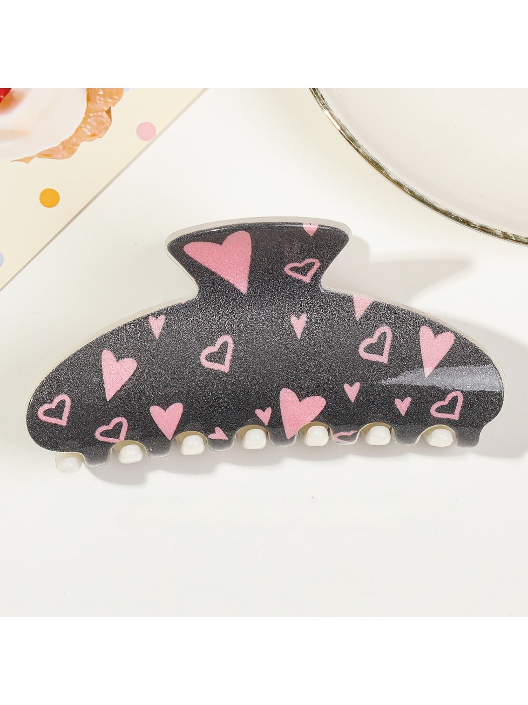 Beau - Black Square Tooth Claw Clip