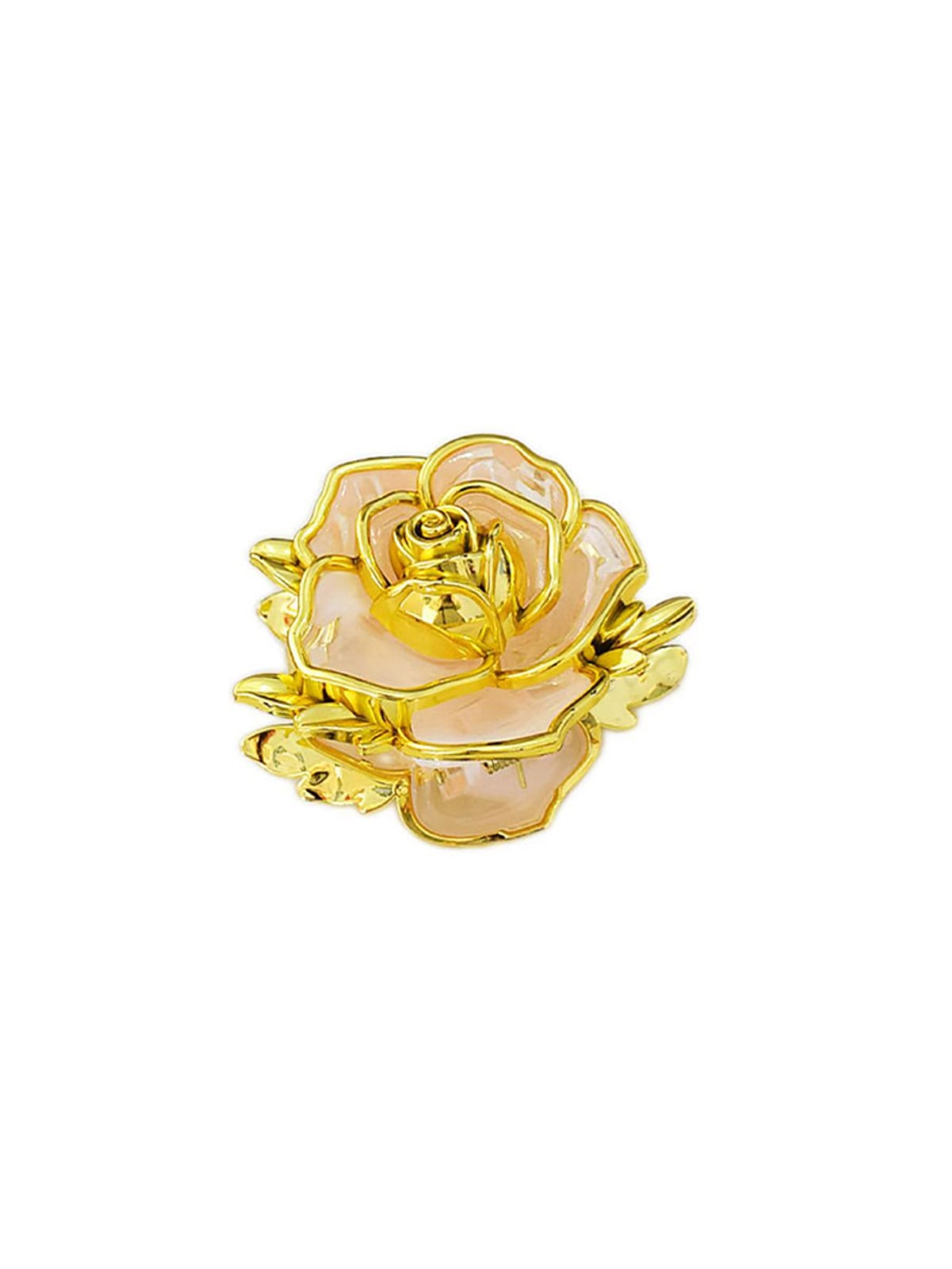 Beau - Sweet Floral Rose Gold Trim Hair Claw Clip