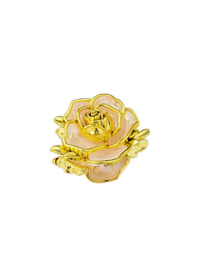 Beau - Sweet Floral Rose Gold Trim Hair Claw Clip