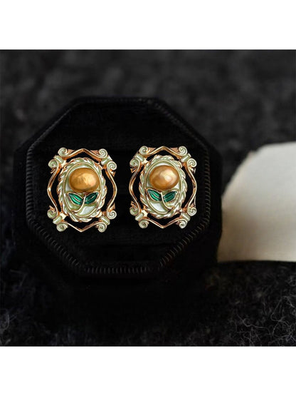 Earedge - French Floral Leaf Earrings